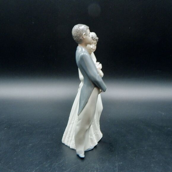 Lladro Black Legacy Collection Wedding Couple 5835 I Do Cake Topper No Box - Picture 4 of 11
